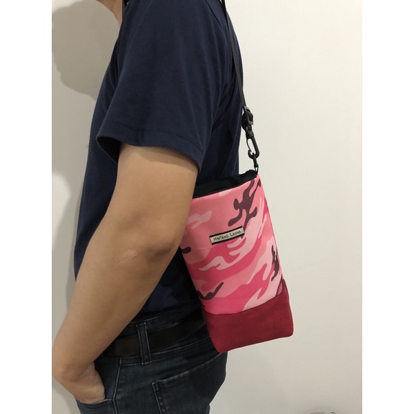 CAMOUFLAGE PATTERNS Cup bags กระเป๋าใส่แก้วน้ำ  ลายพรางเท่ห์ๆ กับก้นผ้าหนังกลับ
