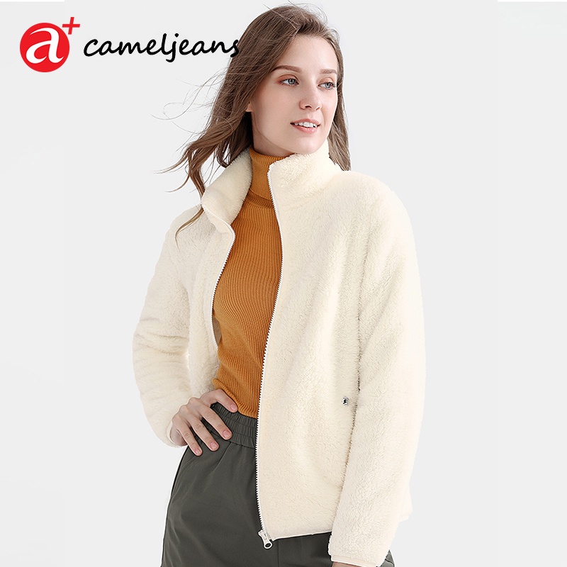 Cameljeans เสื้อแจ็คเก็ตผ้าฟลีซให้ความอบอุ่นและกันลมสำหรับผู้หญิง