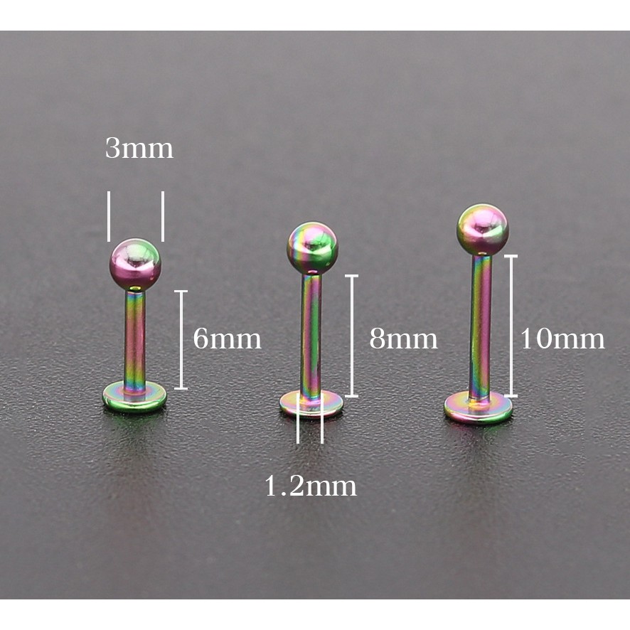 ✪จิวปาก จิวแก้ม จิวหู สแตนเลสแท้ ✪ [ FLB ] ✪ Small cute flat base studs for nose ear earring men women – 1 Piece