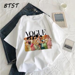 Vogue Graphic Tees Women Funny Cartoon Princess Short Kawaii Women Clothes 2019 Gothic Aesthetic Ullzang Tee Shirt Femme