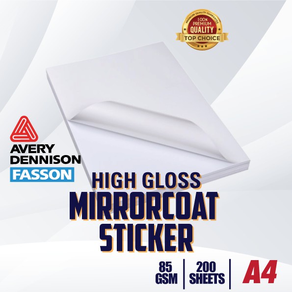 สติ๊กเกอร์ mirrorkot A4 200 ชิ้น Avery Dennison Fasson