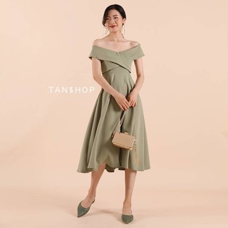 TANSSHOP​ -​ Cross strapless neckline with pockets and swing dress​ D574