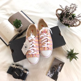 รองเท้า Converse Slim Striped Pink Women ของแท้ 100% สีเรนโบว์