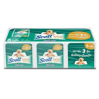 🔥*พร้อมส่ง*🔥 สก๊อตต์ กระดาษชำระ เอ๊กซ์ตร้า แคร์ ป๊อป-อัพ แพ็ค 6 Scott Pop Up Tissues Extra Care Pack 6