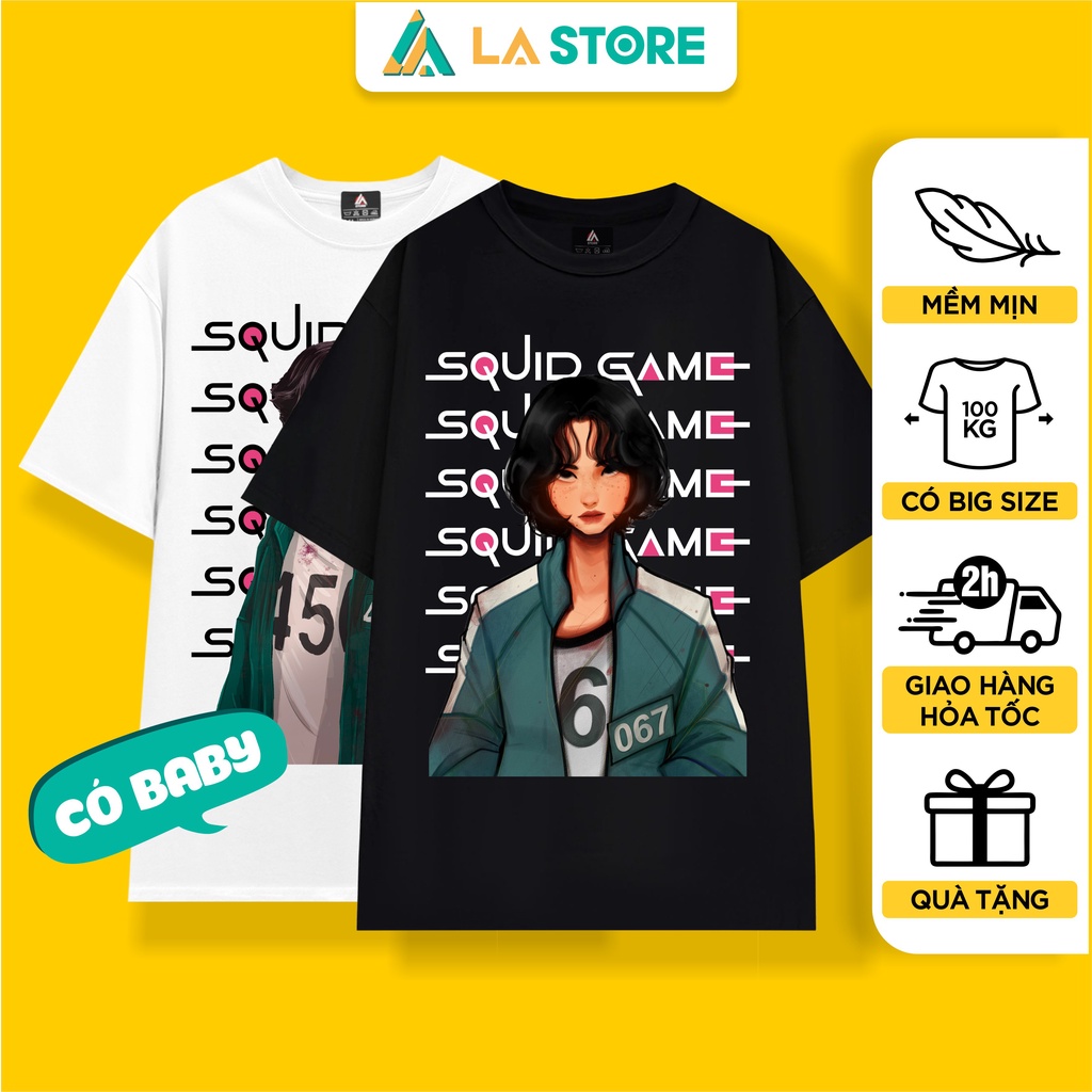 SQUID GAME เสื้อยืด Unisex - เกมปลาหมึก | ผู้เล่น 067 | ผู้เล่น 456 | การจัดเก็บความงดงาม