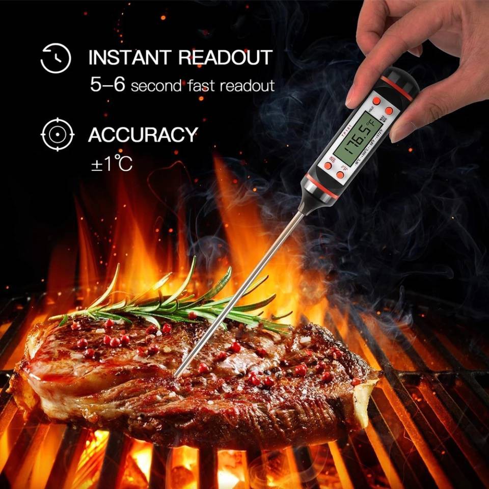 เครื่องวัดอุณหภูมิในอาหาร ของเหลว เนื้อสัตว์ ผลไม้ THERMOMETER