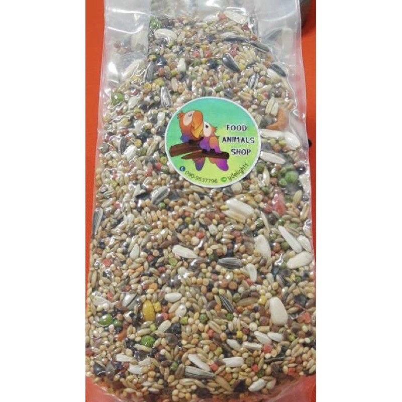 อาหารนกแก้วธัญพืช14ชนิดแบบเม็ดเล็ดโปรตีนพิเศษ(200g)