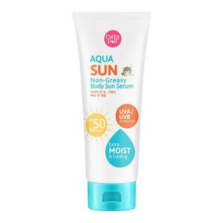 Cathy Doll Aqua Sun Non Greasy Body Serum SPF50 PA+++ เคที่ดอลล์ กันแดดน้ำแตก เซรั่มน้ำแร่ 138 ml.