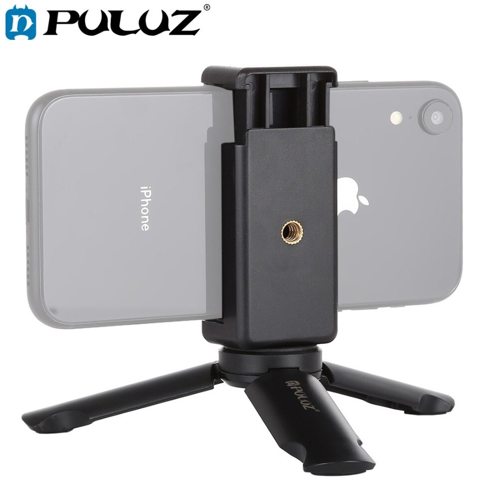 Puluz ขาตั้งกล้องพลาสติก แบบพกพา ขนาดเล็ก พับได้ ขาตั้งกล้อง และแคลมป์ยึดโทรศัพท์ สากล ที่วางสมาร์ทโฟน สําหรับ xiaomi, huawei
