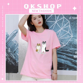 QKshop เสื้อยืดน้องแมว⚡️ สไตล์มินิมิลใส่คุมโทนน่ารักกรุบกริบ🌈 ไม่มีติดตู้ได้ที่ไหน👾 ทาสแมวต้องห้ามพลาด☁️💖 รุ่นนี้เอาใจสา