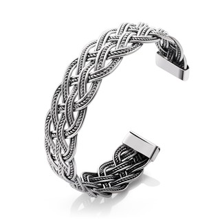 Suvani Jewelry - 925 Sterling Silver Bangle กำไลเงินรมดำวินเทจ  งานเงินรมดำ