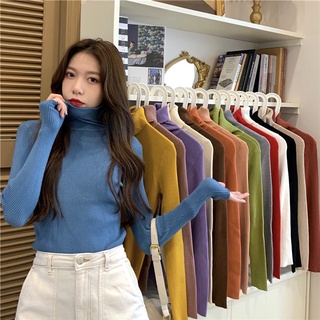 เสื้อกันหนาวมีฮู้ด CICISHOP🍓พร้อมส่ง🍍(920)เสื้อไหมพรมแขนยาว คอเต่าพับคอได้ ผ้านิ่มยืดได้เยอะ 14สี