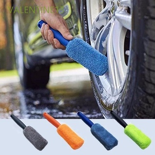 VALENTINE13 Auto Care Tool Car Wash Detailing Wash Tools Microfiber Cleaning Brush Trunk Motorcycle Dust Remover Car Cleaning Towel Long Handle Cleaner Wheel Rim Brush/Multicolor