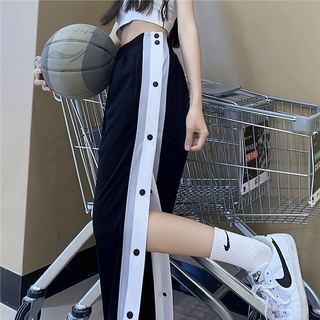 Breasted Pants Fully Open Breathable Thin Casual Loose Straight Wide Leg Pants Sports Long Pants