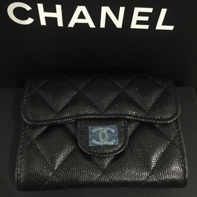 New Chanel mini wallet black caviar ของแท้ 💯%