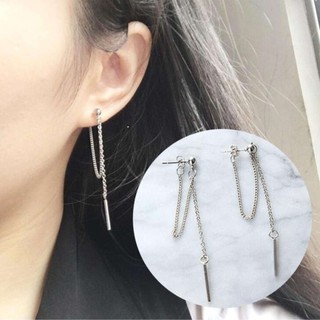 ต่างหู ตุ้มหู Korean Version Of Jewelry Earrings Tassel Fashion Retro Long Earrings Chain- 1 คู่