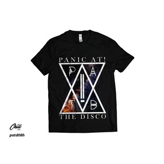 คอลูกเรือเสื้อยืดคอกลมPanic! เสื้อยืด พิมพ์ลาย I CUSTOM I Music I POP ROCK I DISCO 2ผ้าฝ้ายแท้