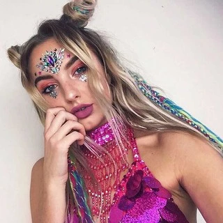 มี100ลาย ⚡️สติกเกอร์ เพชร คริสตัล สำหรับติดหน้า Face Tattoo ไปปาร์ตี้ Fastival โคโยตี้ 🎇🎆 Coachella สงกรานต์ BMMF