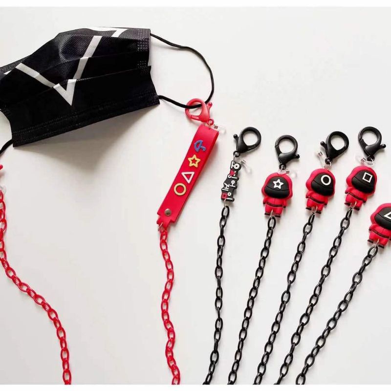 ใหม่ KOREAN SAME CARTOON ACRYLIC LANYARD สร้อยคอแก้ว CHAIN EARPHONE CHAIN