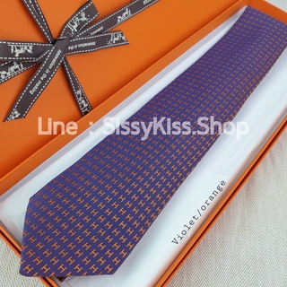 New Hermes Tie (Violet/Orange)