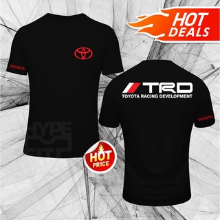 คอตต้อนคอกลมใหม่ พร้อมส่ง เสื้อยืด ลายโลโก้ Toyota TRD สีดํา สีเทา สีขาว สีแดงS-5XL