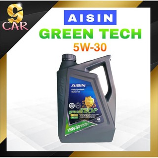 น้ำมันเครื่องเบนซิน AISIN ไอชิน GREEN TECH+  5W-30 ปริมาณ 4L สังเคราะห์แท้100%