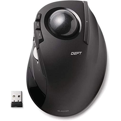 [🗻ส่งตรงจากญี่ปุ่น✈]Elecom Trackball Mouse นิ้วชี้ 8 ปุ่ม Tilt Function Wireless Black M-DT1DRBK