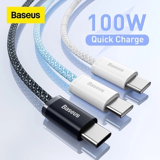 Baseus 100W สายชาร์จเร็ว Type-C To Type-C 5A สําหรับโทรศัพท์มือถือแท็บเล็ตสําหรับ Applebook 2020 Pad Air4 รองรับ 480Mbps