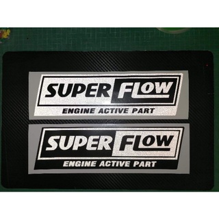 สติ๊กเกอร์​ติดรถ​ SUPER​ FLOW งานตัดไดรคัท