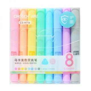 ปากกาเน้นข้อความสีพาสเทล Chosch 8 สี