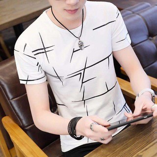 VM เสื้อยืดคอกลมแขนสั้น ผู้ชาย Men Short Sleeve T-Shirt(สีขาว)รุ่น 0036S