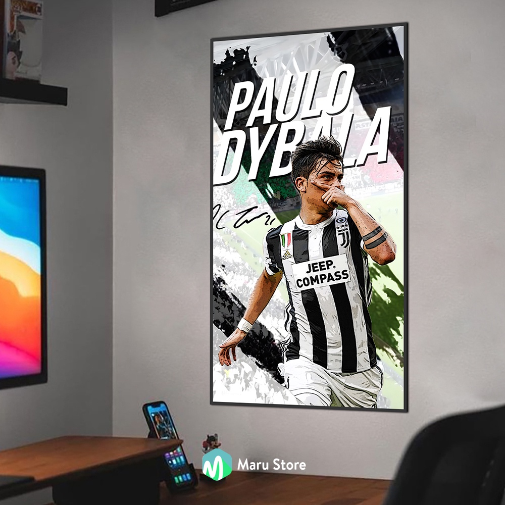 ภาพวาดกรอบของผู้เล่นฟุตบอล Dybala สําหรับตกแต่งห้องสุทธิ
