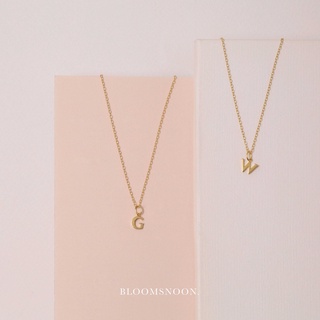 Bloomsnoon, Classic Alphabet Necklace สร้อยพร้อมจี้ตัวอักษรพิมพ์ใหญ่ A-Z (silver925)