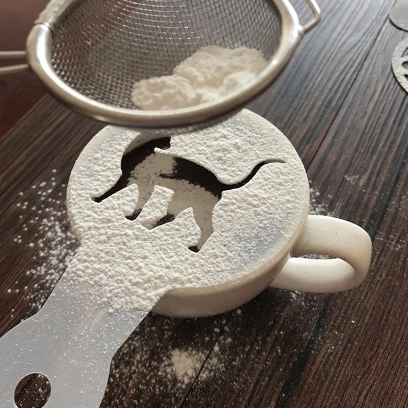 KIN 19 ชิ้นกาแฟตกแต่ง Stencils โฟม Latte Art Molds วาดแม่แบบนํากลับมาใช้ใหม่ DIY เครื่องมืออบสําหรับ