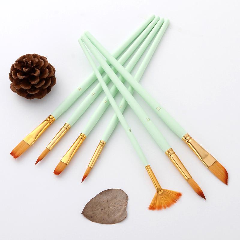 12 ชิ้น Gouache Artist Paint Brushes Acrylic Oil Watercolor Paint Drawing Pen [GL]
