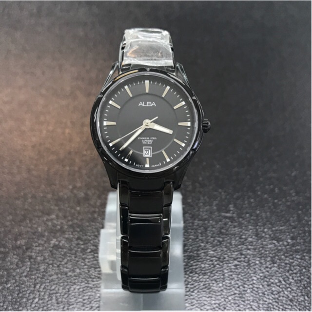 นาฬิกาข้อมือผู้หญิง ALBA รุ่น VJ22-X115 สาย Stainless ดำ