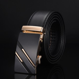 Jim Smitt เข็มขัดหนังแท้ผู้ชายสายเข็มขัดหนังแท้สีดำ - Mens genuine leather black belt NO.J005