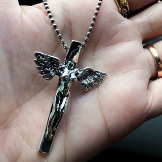 จี้เงินแท้นางฟ้า ทรงกางเขน CROSS PENDANT 925 STERLING SILVER NSPD2200