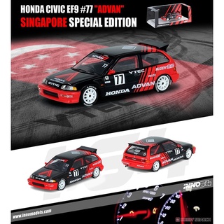 INNO64 1/64 : IN64-EF9-ADSGS : Honda Civic EF9 #77 Advan Kanjo Racer Singapore Special Edition