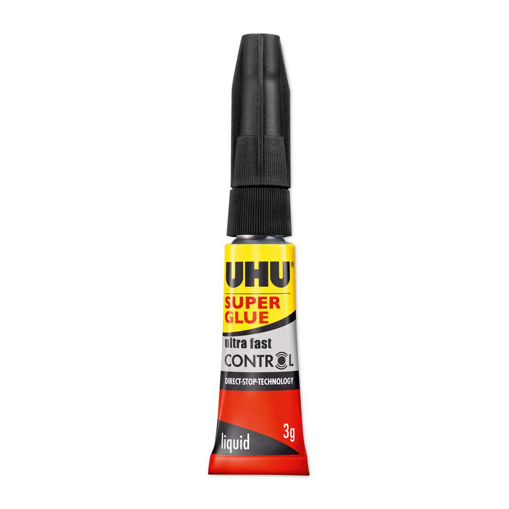 UHU super glue control 3g  กาวซุปเปอร์กลู เนื้อเหลว แห้งเร็ว ติดแน่น  1 หลอด