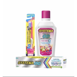 SystemaODชุด สำหรับคนจัดฟัน แปรงไซร้M+ยาสีฟัน90กรัม+น้ำยาบ้วนปาก500มล.
