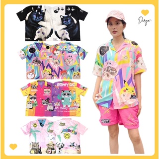 DARYN // เสื้อเชิ้ตพิมพ์ลาย ทรงโอเวอร์ไซส์ แบรนด์ ฮวก แท้100%