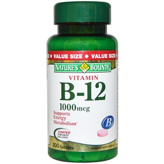 Natures Bounty, Vitamin B-12, 1000 mcg, 200 Coated Tablets