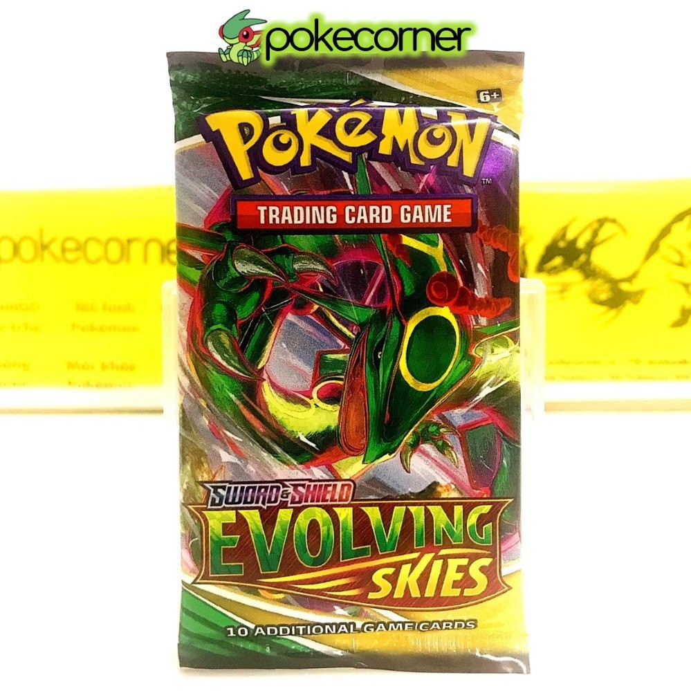 ( ราคาถูกสุด ๆ ) 01 Pack Pokemon Evolving Skies SS7 TCG ของแท ้ ใหม ่ 100 % - Pokemon Booster Pack Card Bag - PokeCorner