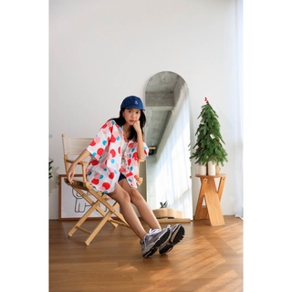 MUSSROOM เสื้อเชิ้ตoversize ลายจุดหลากสี