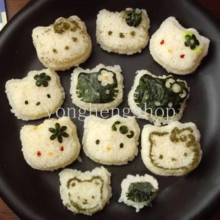 ชุดแม่พิมพ์ทําซูชิ ข้าวปั้น รูปการ์ตูนหมี กระต่ายน่ารัก DIY สําหรับเด็ก 3 ชิ้น ต่อชุด