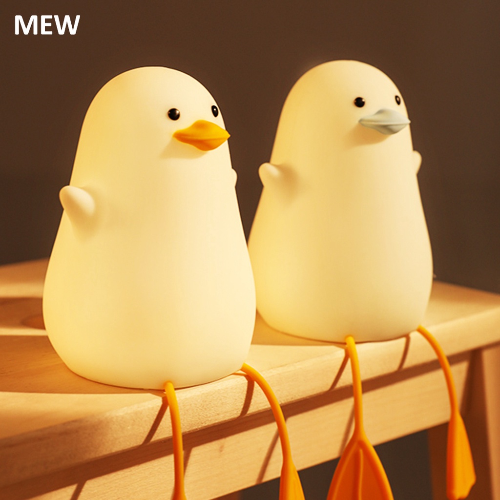 MEW LED Night Lamp Touch Sensor Duck Silicone Animal Light Child Holiday Gift Sleepping Creative Bedroom Desktop Lamp