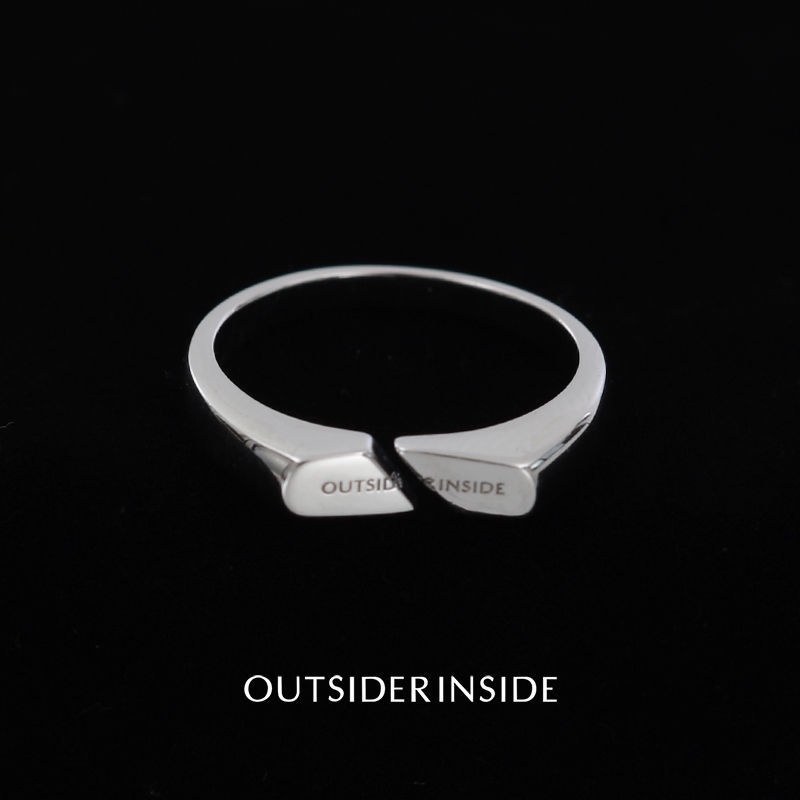 ออกแบบอิสระยี่ห้อ 925Sterling Silver Oblique Cut Dislocation ปรับ Neutral ผู้ชายและผู้หญิงคู่ Textur