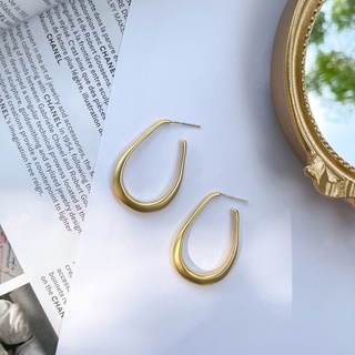 [Earring] LUNE Matte Ink : ต่างหูเเมท อิงค์ ทรงห่วง สีทอง