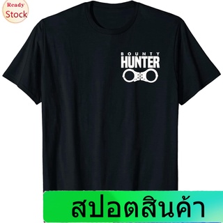 Bounty Hunterเสื้อยืดแขนสั้น Bounty Hunter T-Shirt For Fugitive Recovery Agents LEO Bounty Hunter Round neck T-shirt